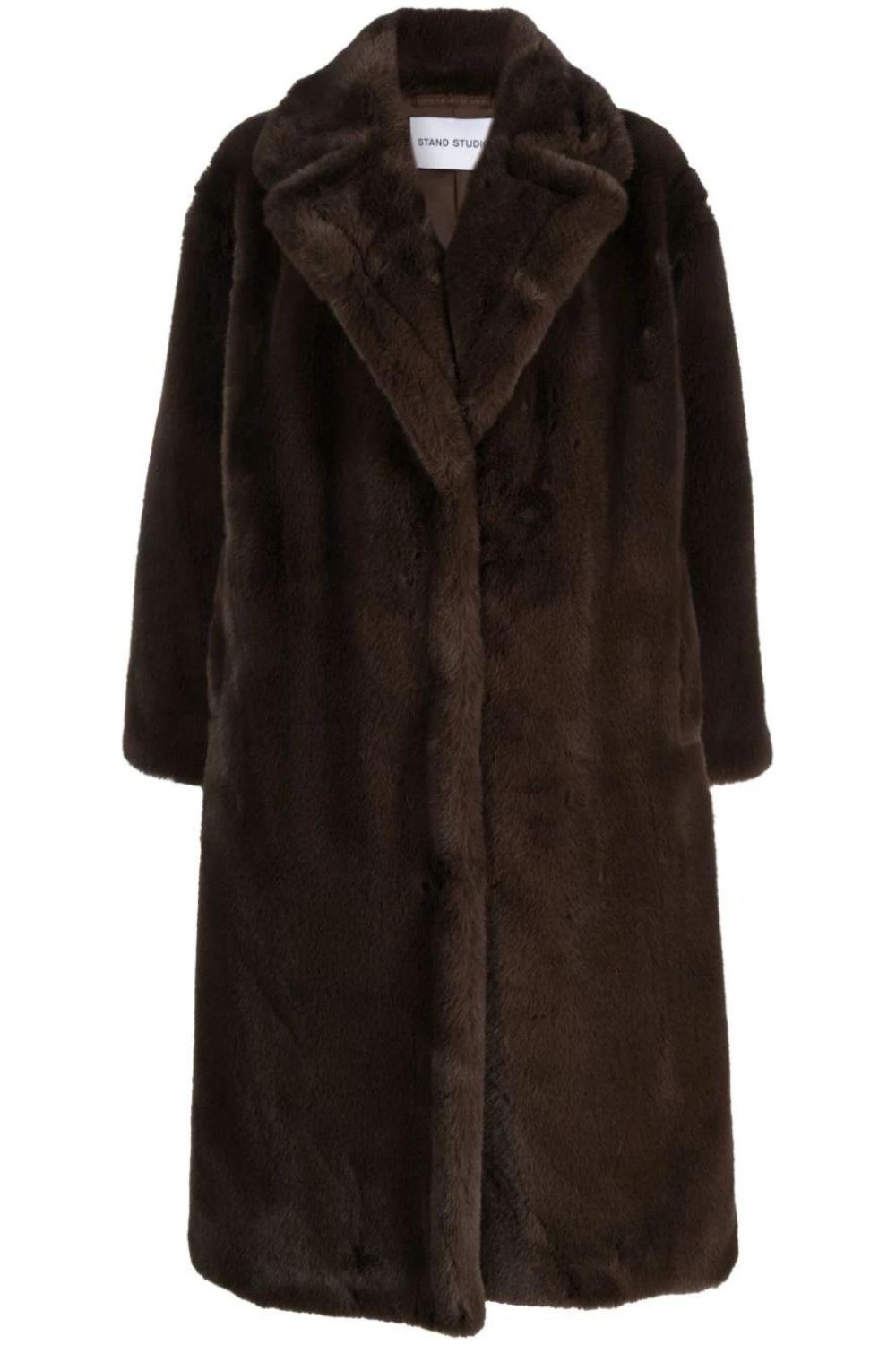 Stand Studio single-breasted faux-fur coat