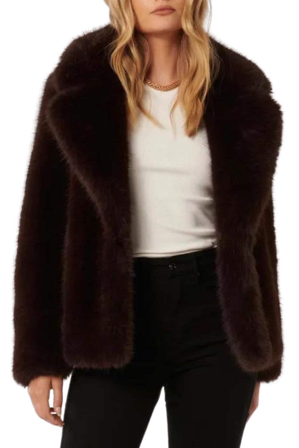 Forever Hunter Cropped Faux Fur Coat