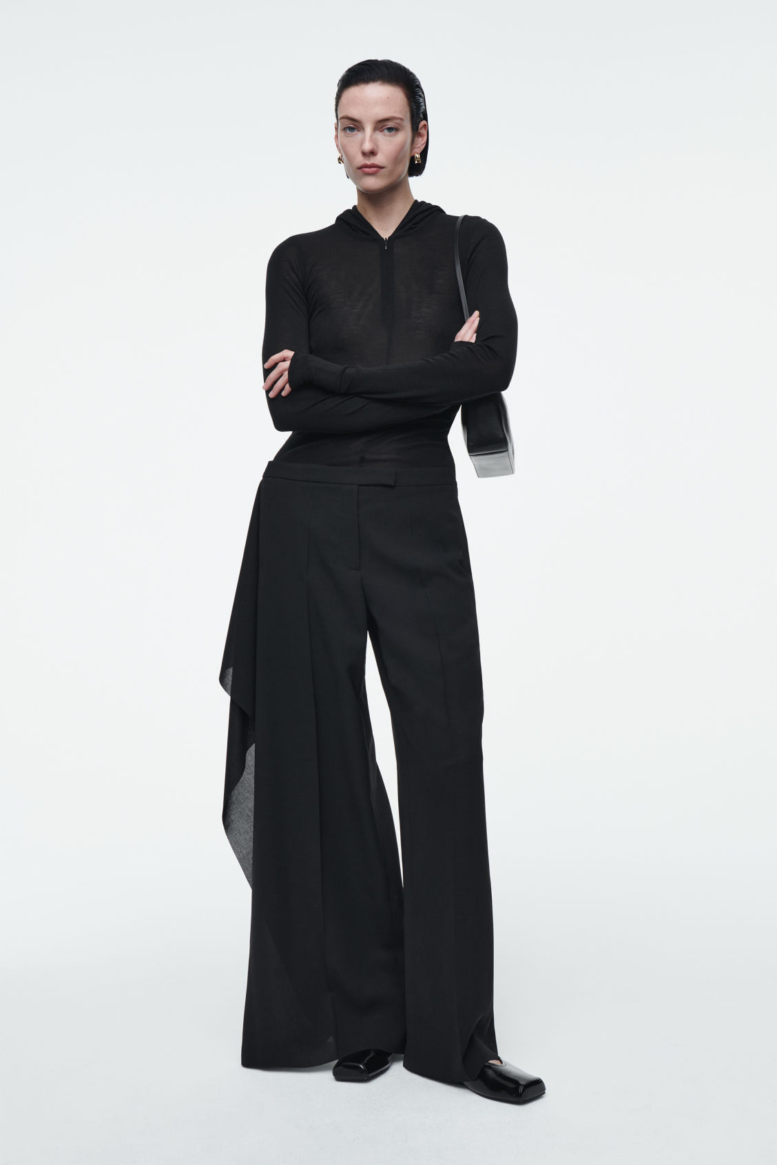 Relaxed Draped Straight-Leg Trousers