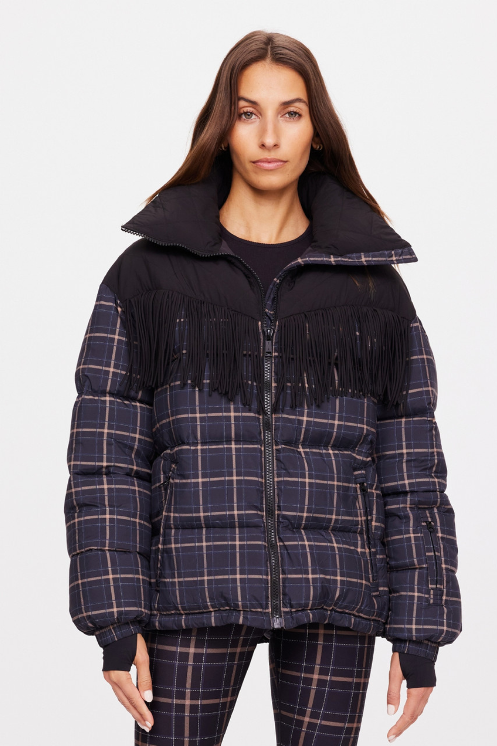 Lumiere Fox Puffer Jacket in Check | the Upside