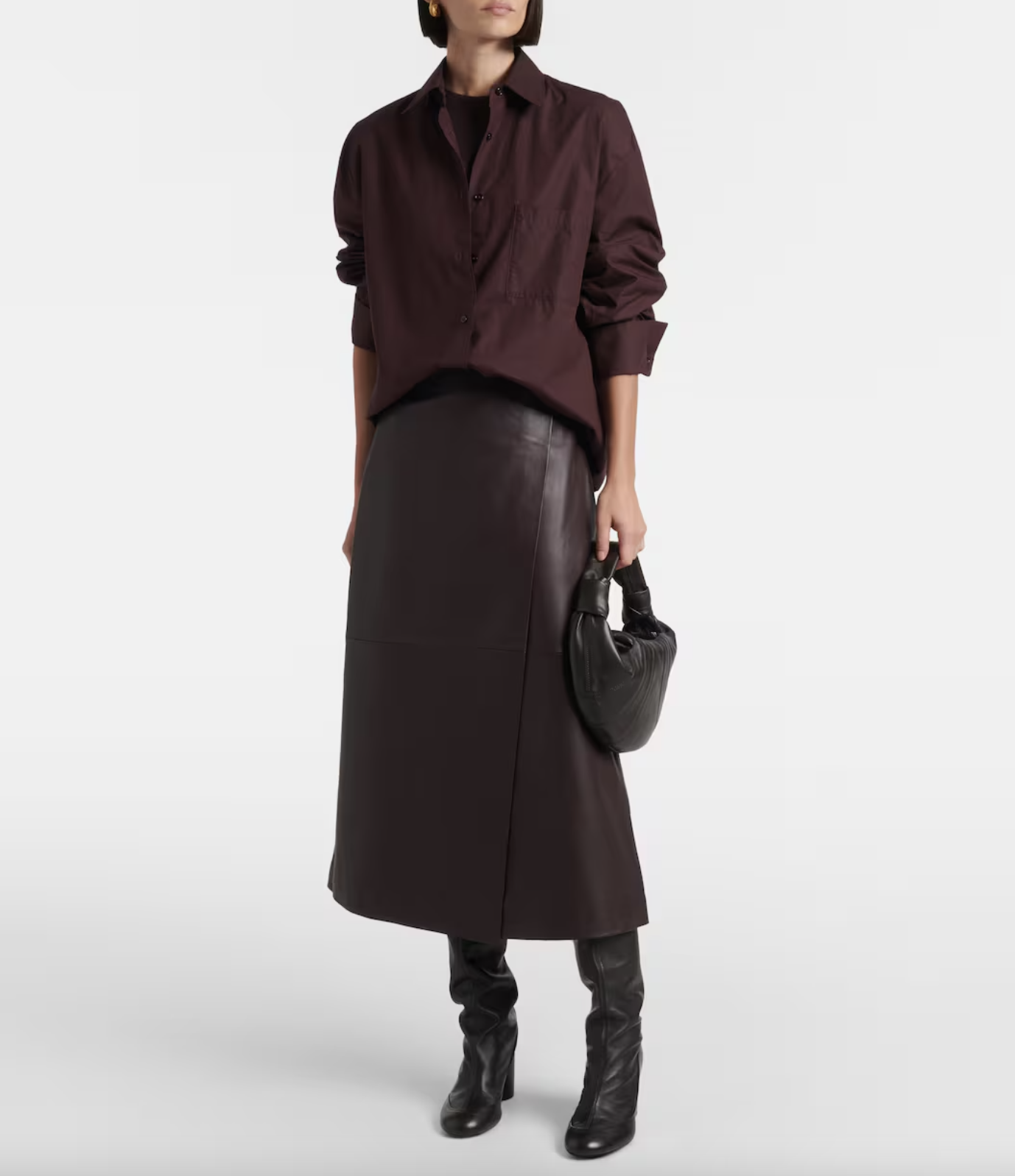 Hedi Leather Wrap Skirt