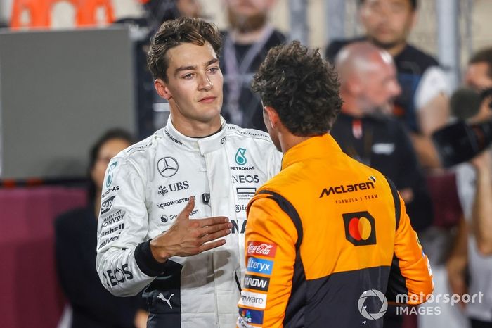 George Russell, Mercedes-AMG F1 Team, 3rd position, Lando Norris, McLaren F1 Team, 2nd position