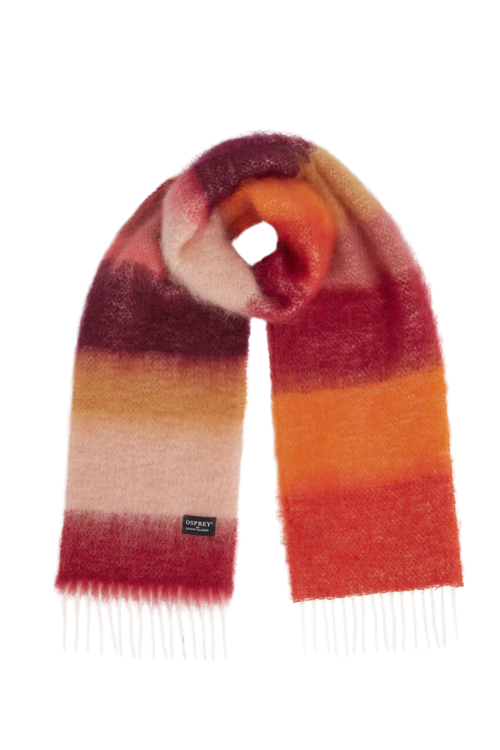 The Paola Mohair Stripe Scarf in Orange/multi Orange/multi