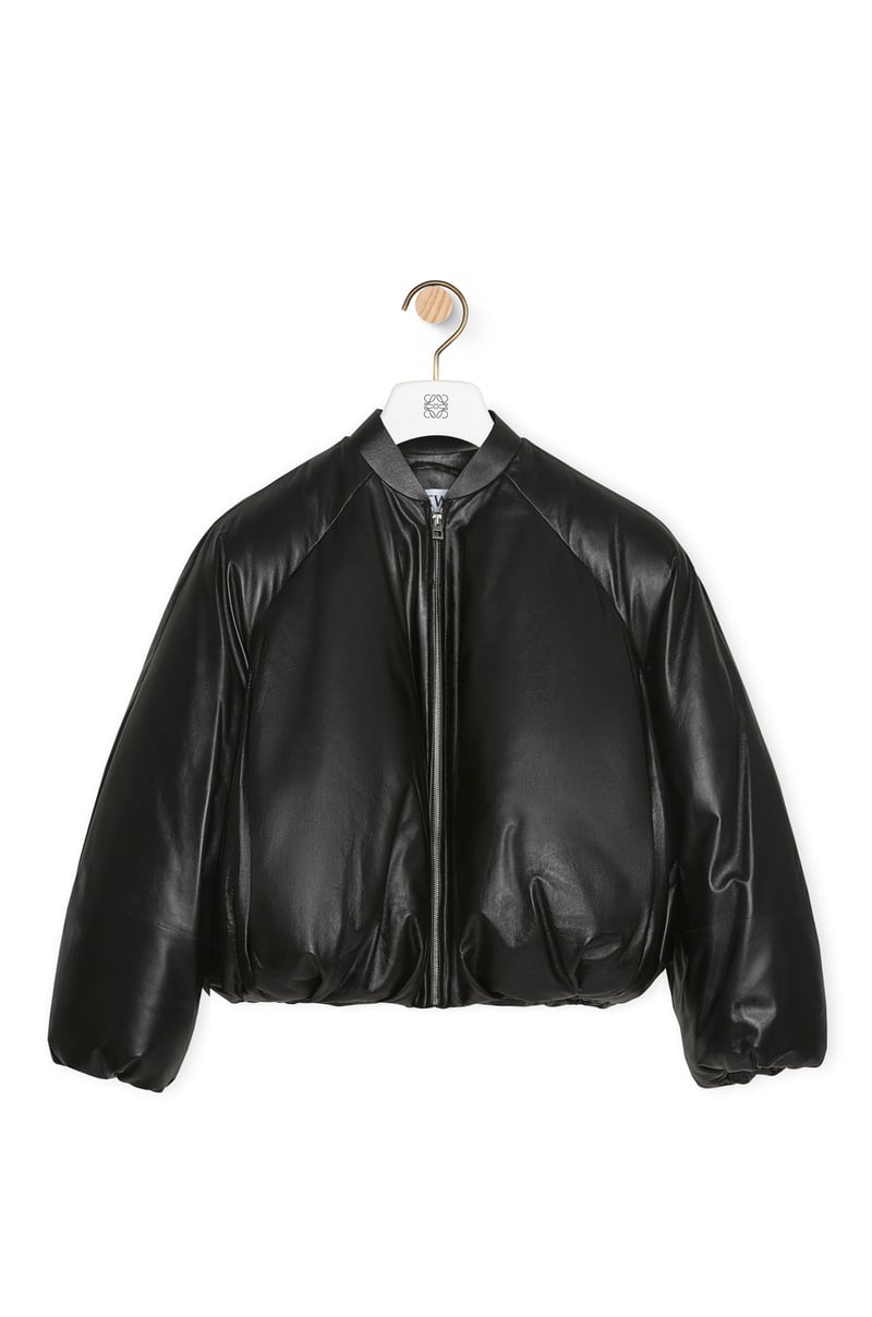 Padded Bomber Jacket in Nappa Lambskin