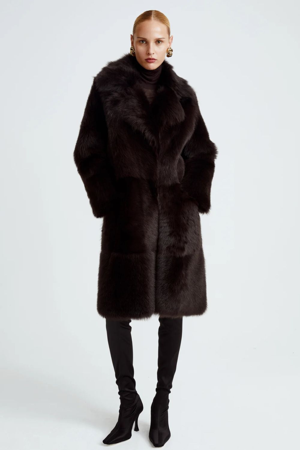 Nour Hammour Evita Apres-Ski Shearling Coat