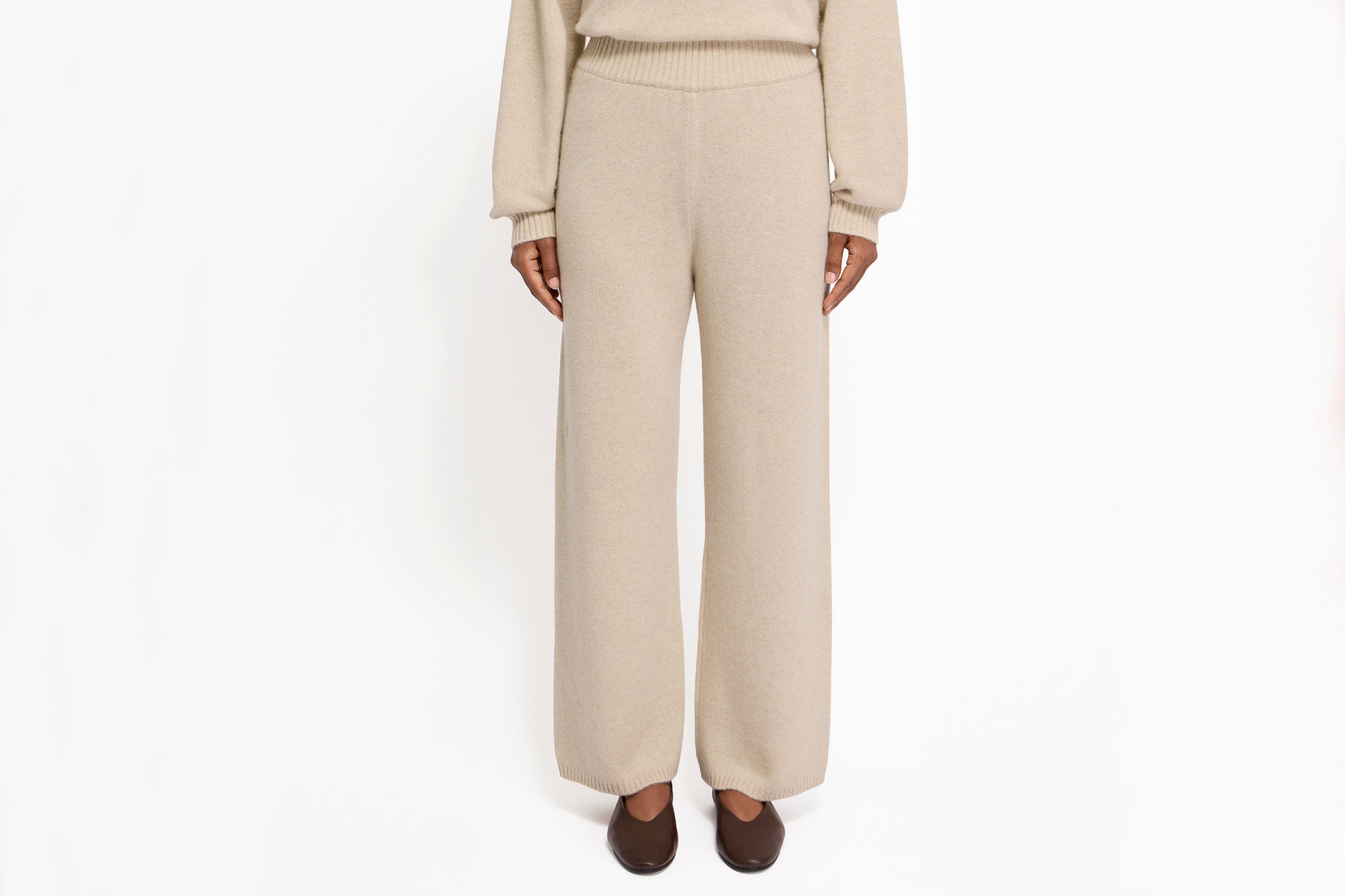 Barra Knitted Cashmere Trousers - Wheat