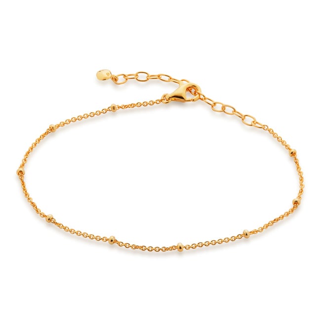 Gold Vermeil Fine Beaded Chain Bracelet