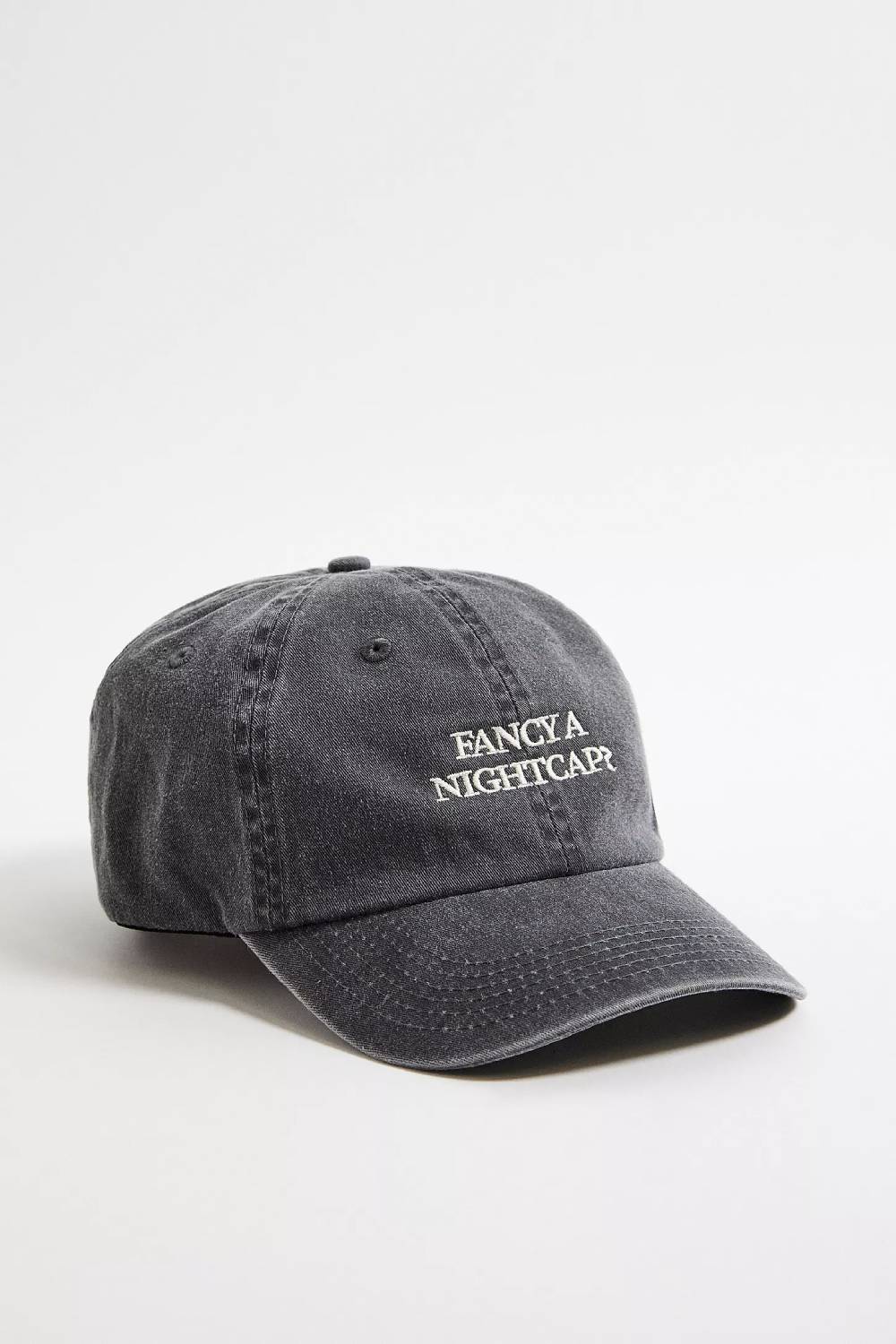 UO Nightcap Washed Black Baseball Cap