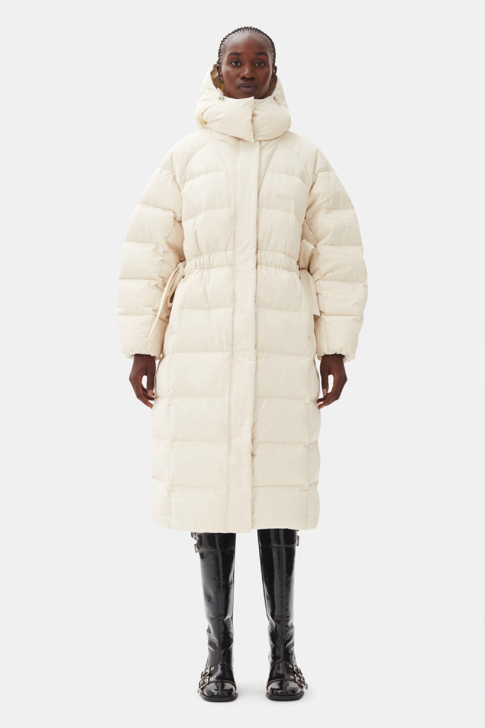 Ganni White Tech Puffer Coat