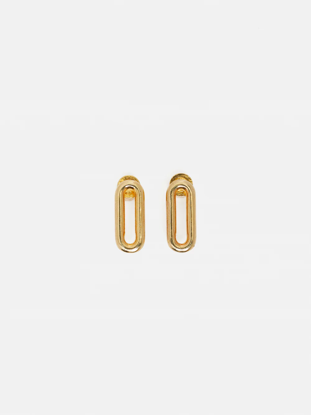 Small Link Stud Earrings | Gold