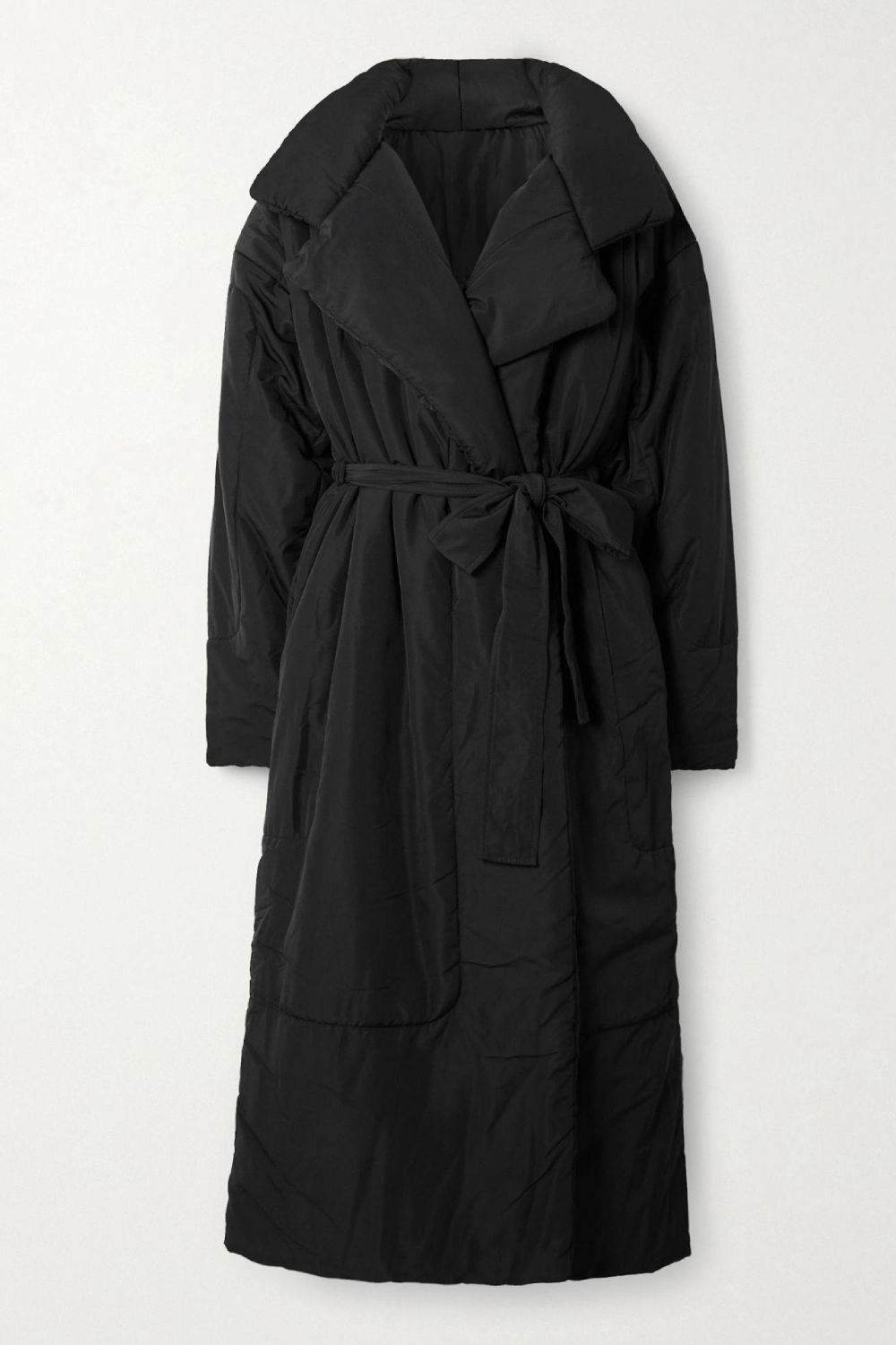 Norma Kamali Belted Padded Shell Coat