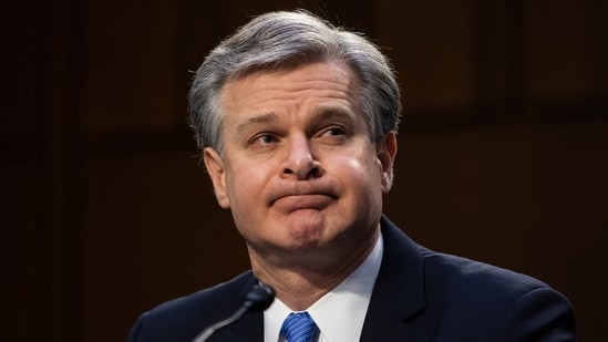 FBI Director Christopher Wray informed bureau employees on December 11, 2024, that he plans to resign in January, US media reported. President-elect Donald Trump has announced the nomination of staunch loyalist Kash Patel to replace Wray as the head of the FBI. (Photo by Graeme Jennings / POOL / AFP)(AFP)