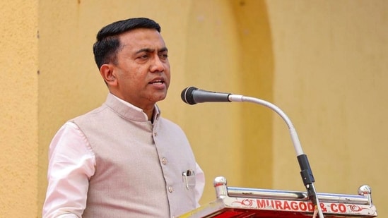 Goa CM Pramod Sawant has started the process of filing a defamation case against AAP leaders in a cash-for-jobs scam(PTI)