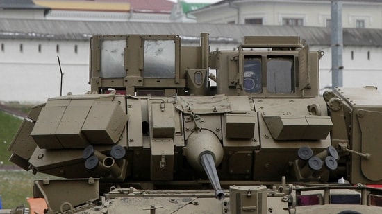 Ukrainian troops' weaponry and hardware on display. (Reuters Photo)(REUTERS)