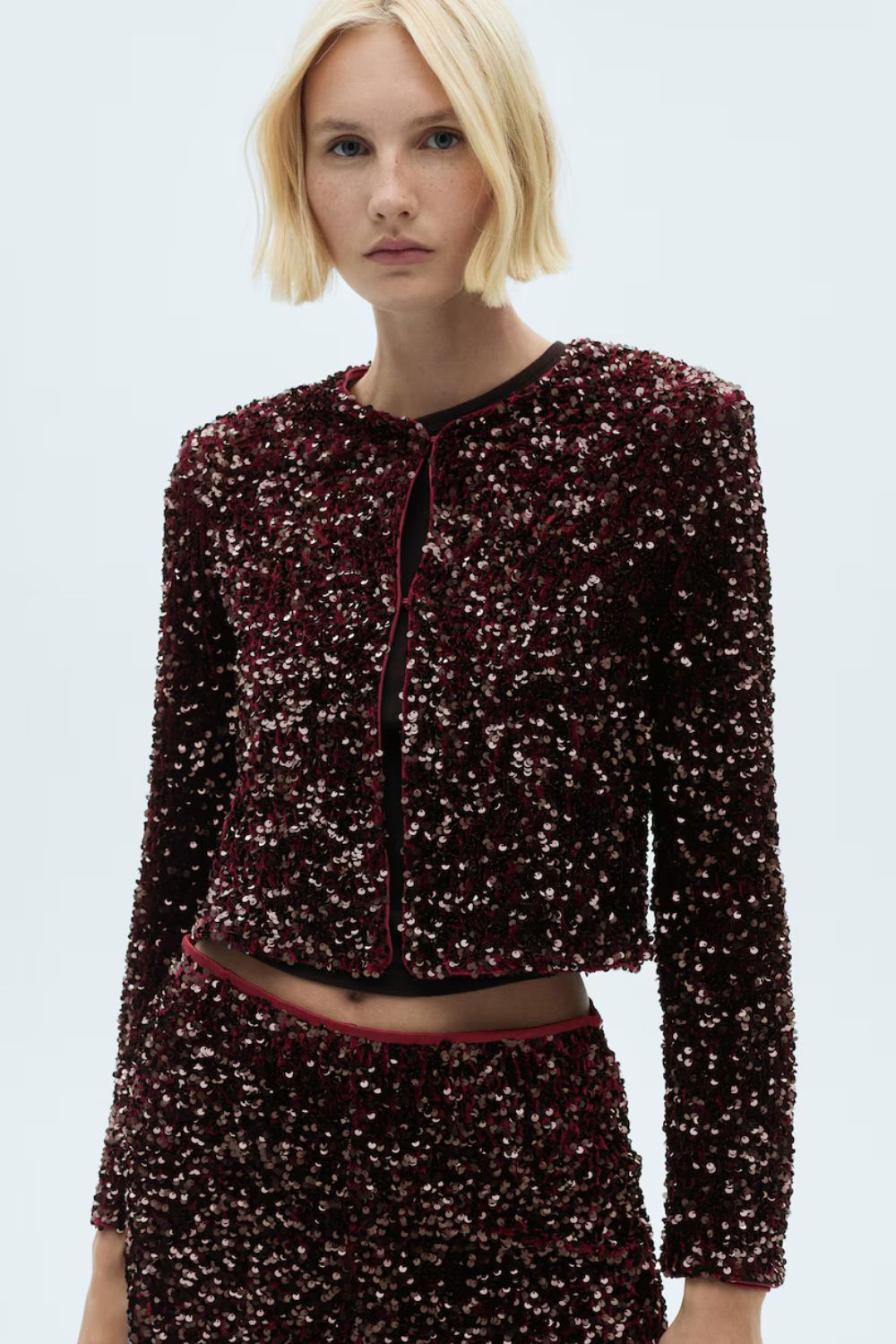 Mango Sequin embroidered jacket