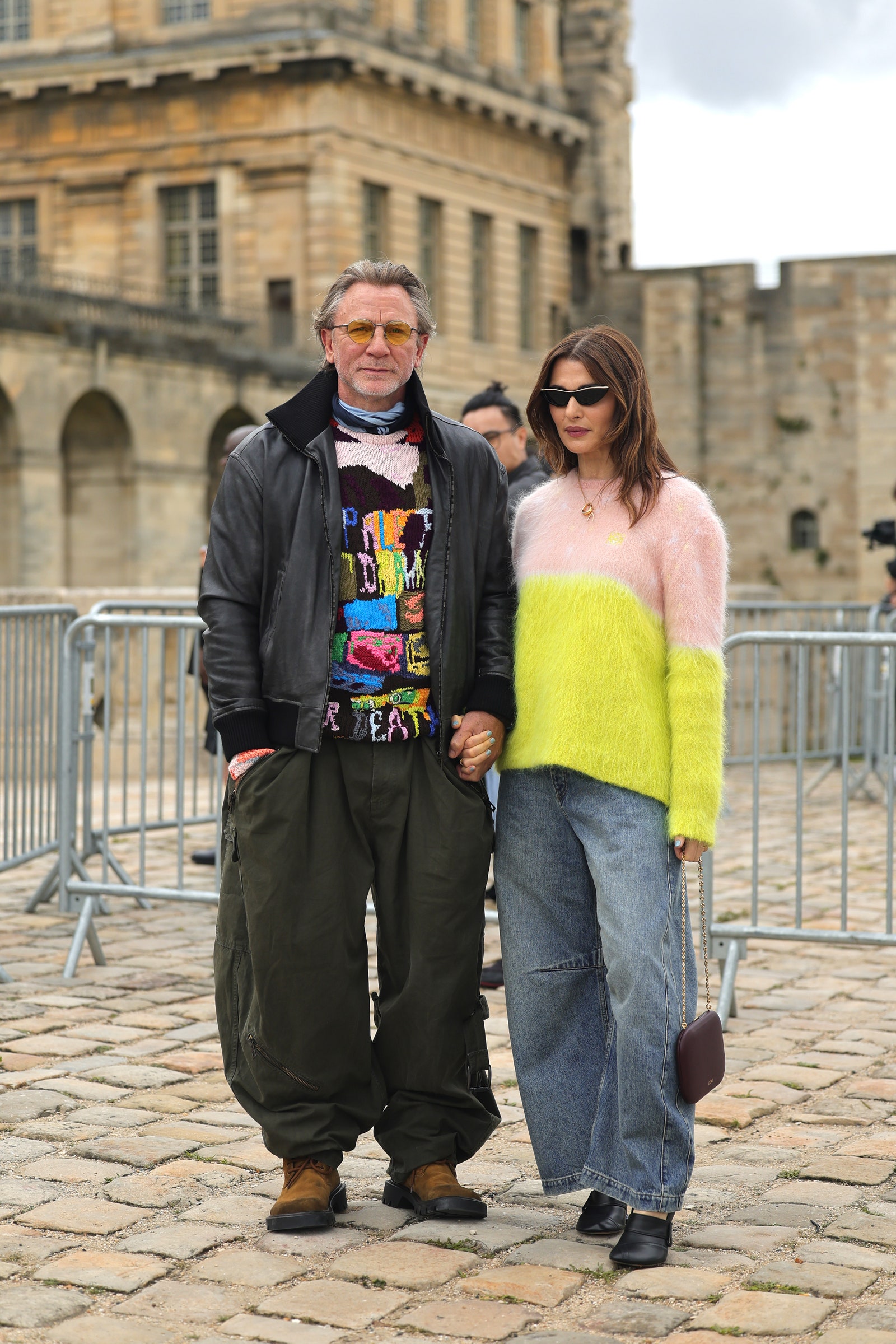 PARIS FRANCE  SEPTEMBER 27 Daniel Craig and Rachel Weisz attend the Loewe Paris Womenswear SpringSummer 2025 show as...