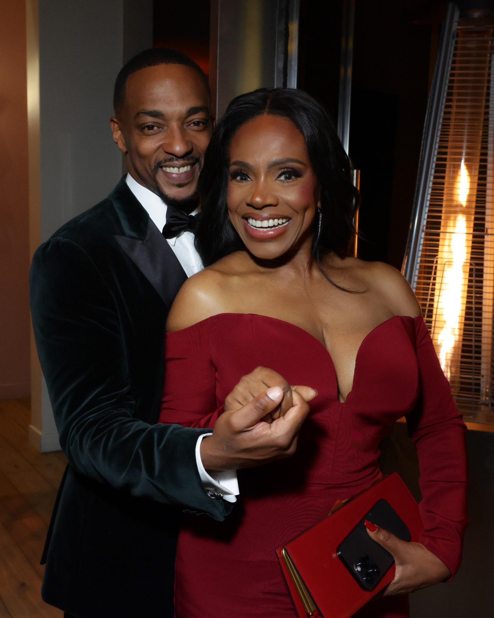 Image may contain Sheryl Lee Ralph Anthony Mackie Blazer Clothing Coat Jacket Formal Wear Suit Dress Face and Head