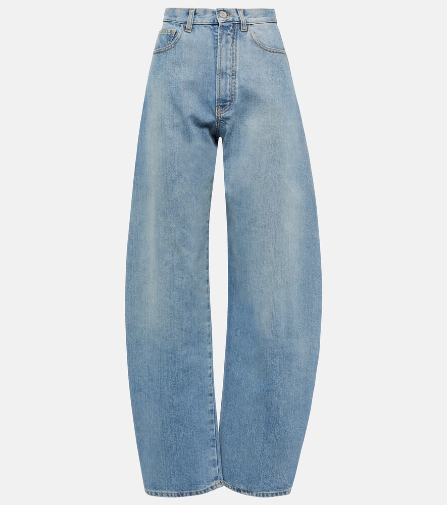 High-Rise Barrel-Leg Jeans