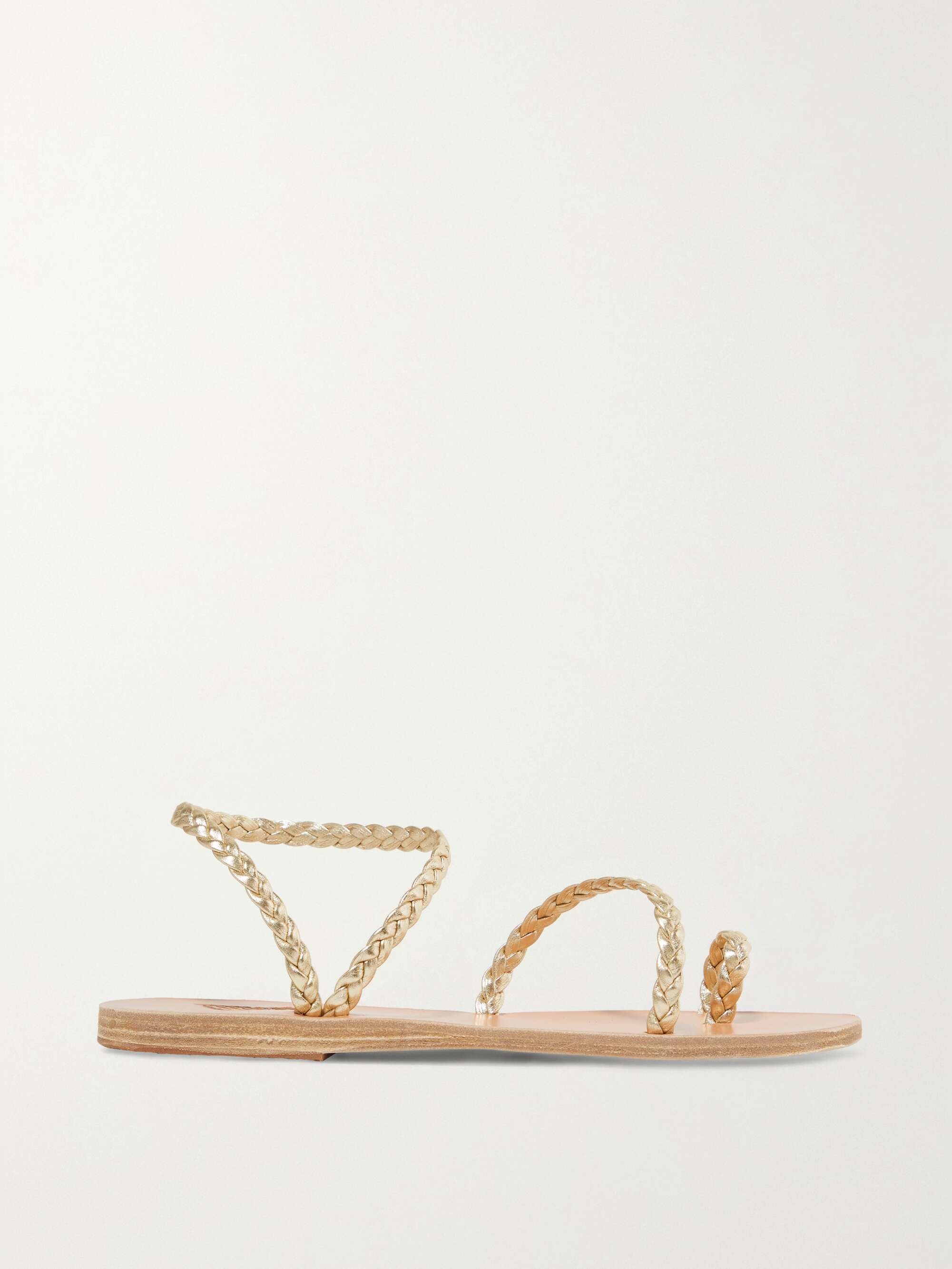 Eleftheria Braided Metallic Leather Sandals