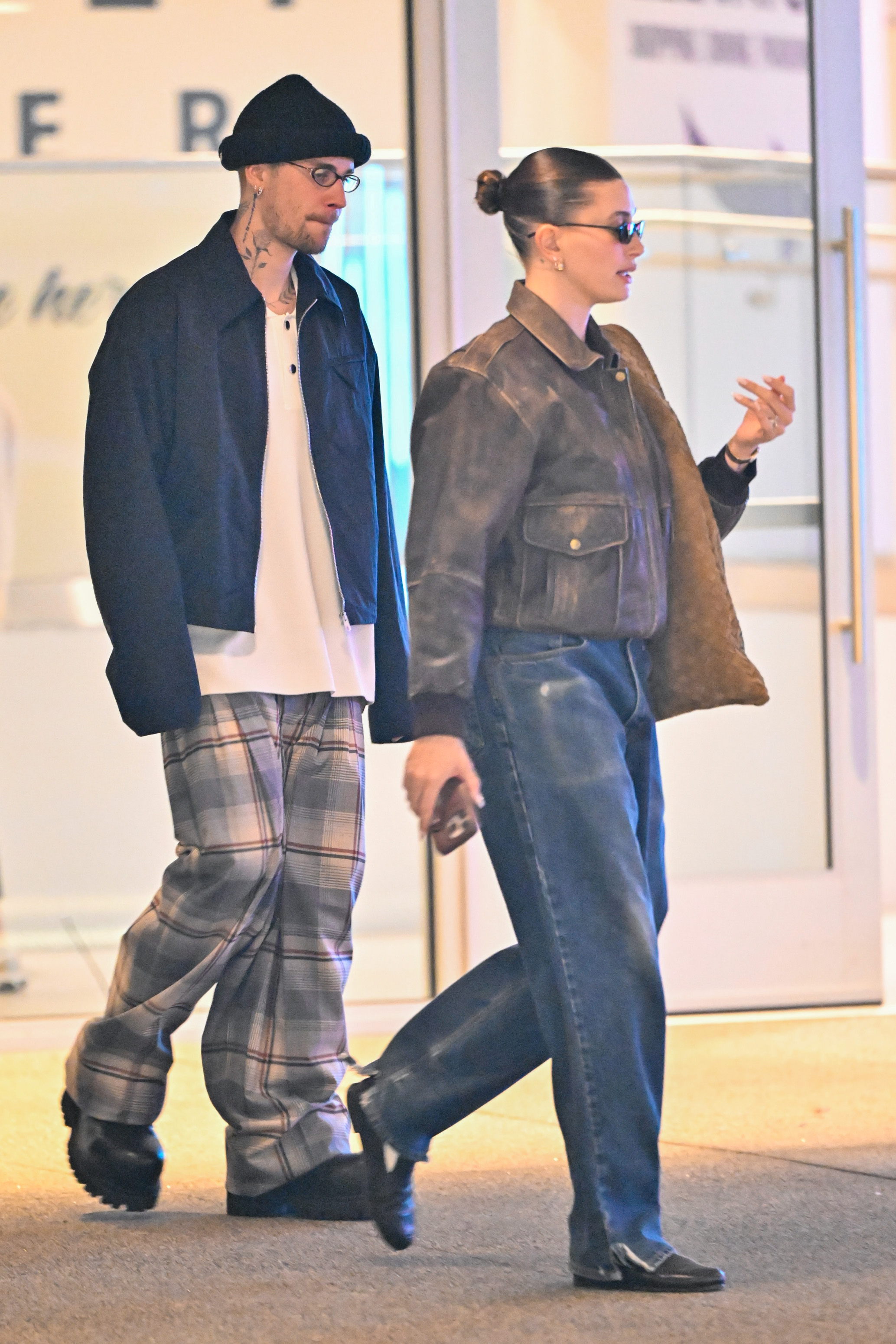 Hailey Bieber wearing loafers