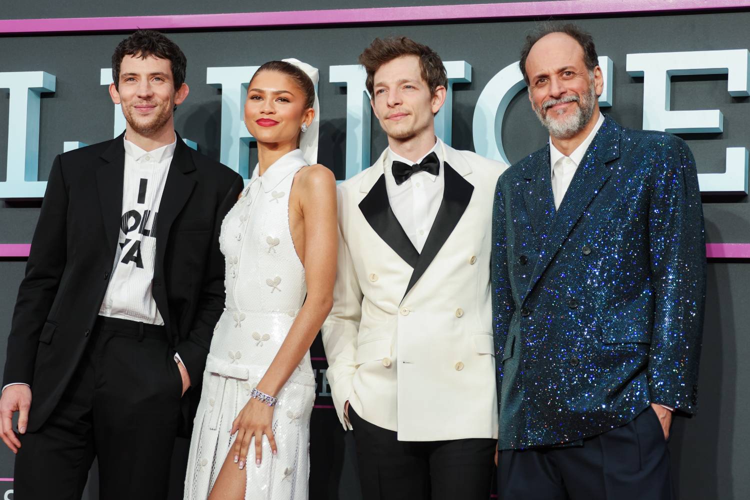 Josh O'Connor, Zendaya, Mike Faist and Luca Guadagnino attend the UK Premiere of Challengers at Odeon Luxe Leicester Square