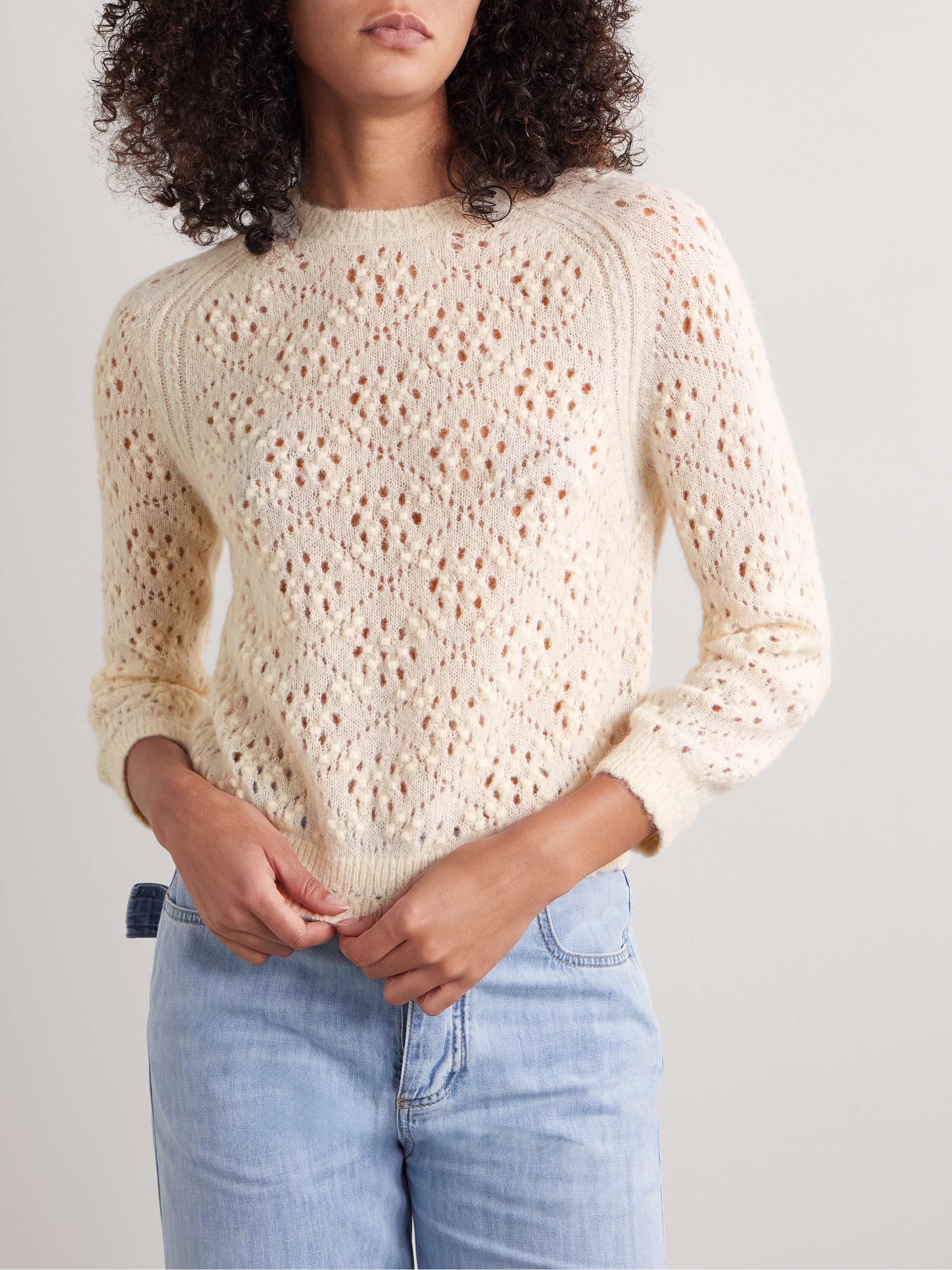 Doen Emiliana Pointelle-Knit Alpaca-Blend Sweater