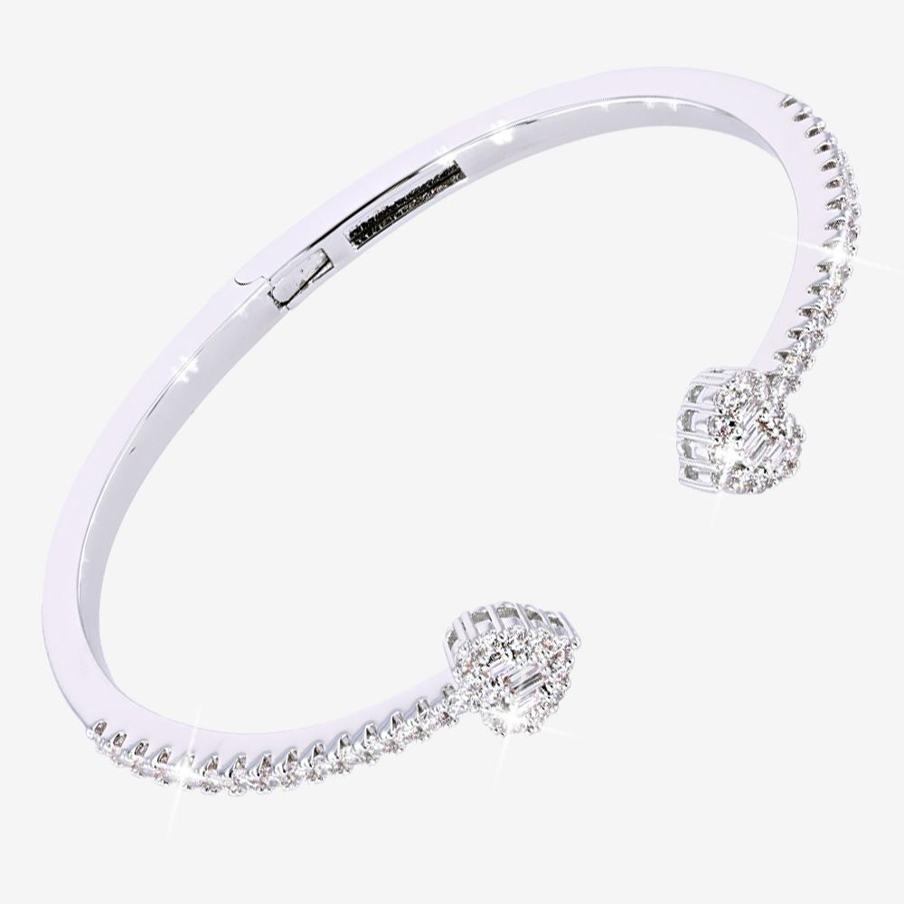 Diamonflash Heart Bangle, Baguette