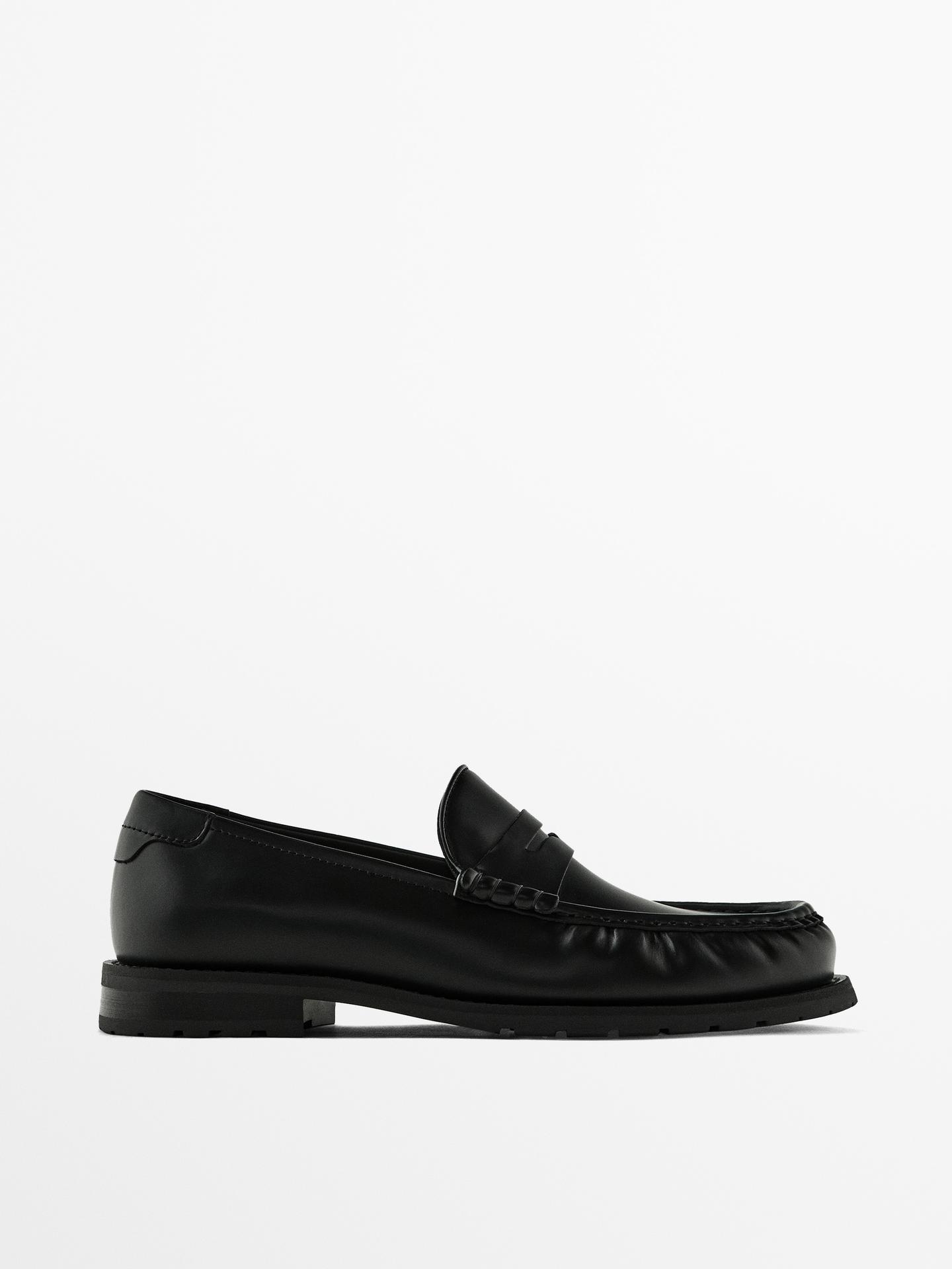 Prada Brushed leather loafers in Black