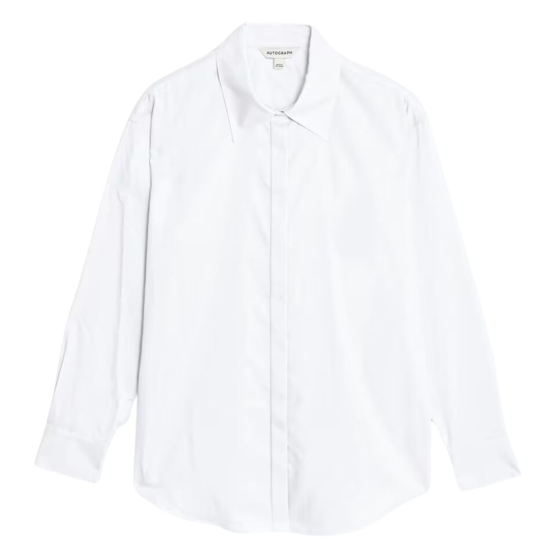 M&S Pure Cotton Collared Relaxed Shirt