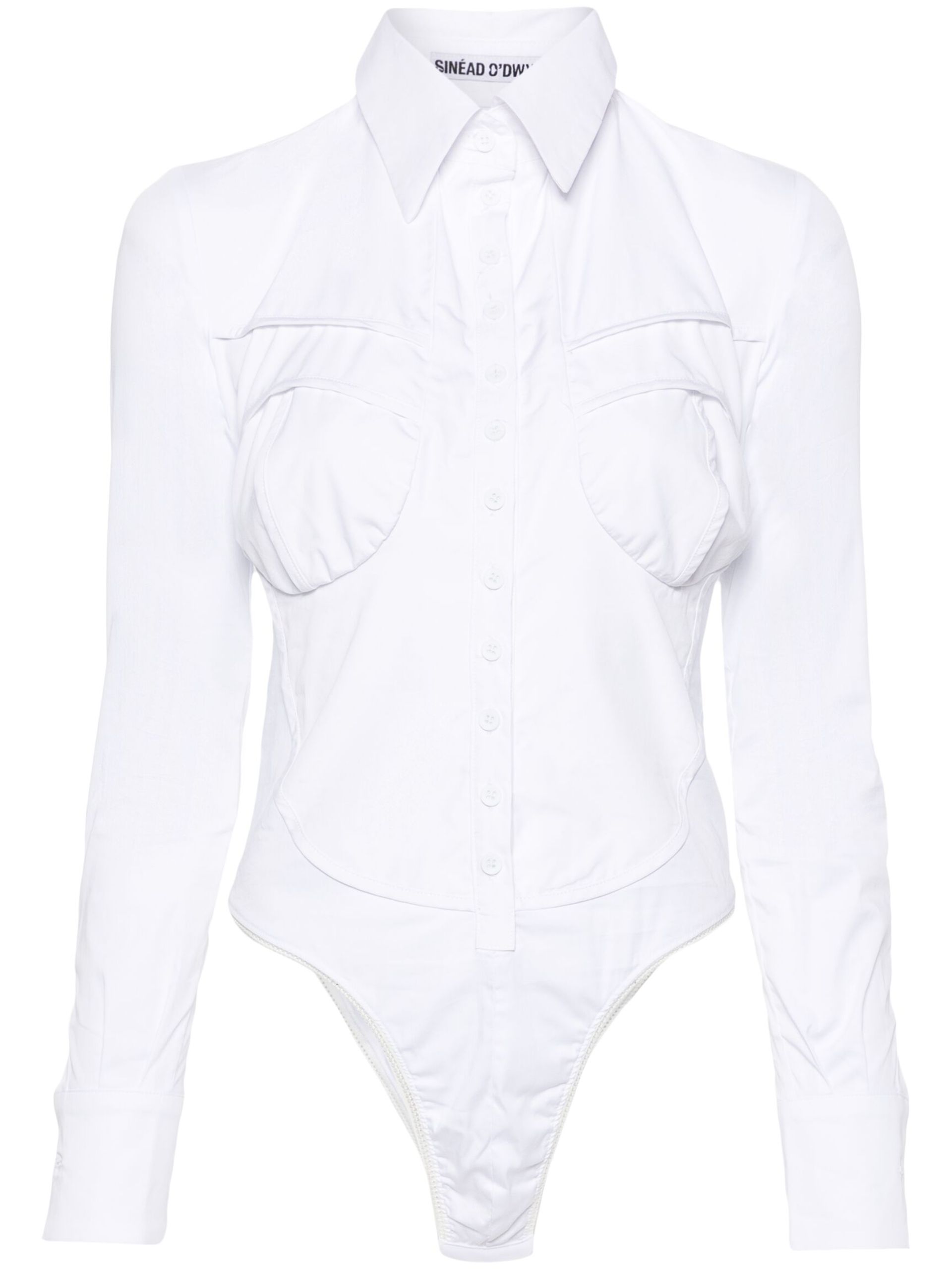 Sinead O'dwyer White Point-Collar Shirt Bodysuit | Browns