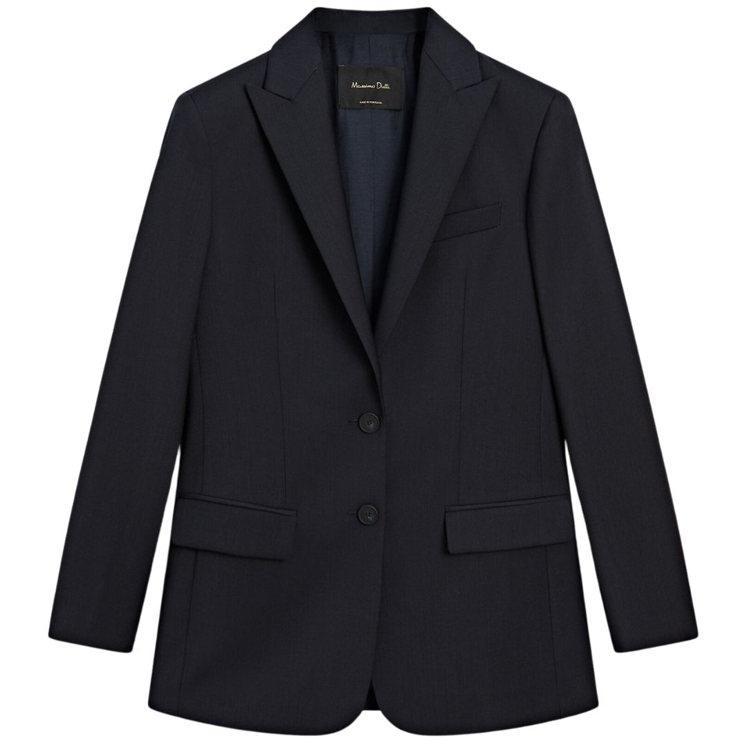 Massimo Dutti 100% Cool Wool Suit Blazer