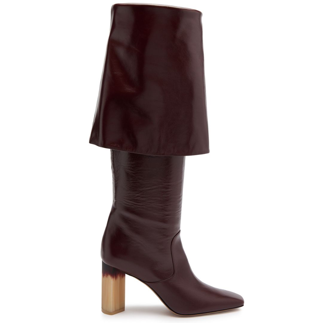 Chloe Georgia 90 glossed leather knee-high boots