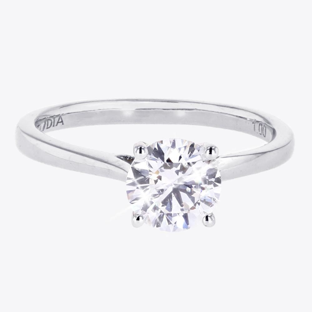 9ct White Gold Real Diamond Lab-Grown Ring 1.00ct Brilliant Cut