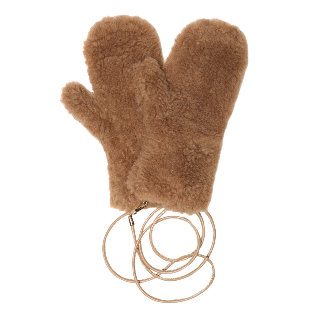 Max Mara Ombrato camel hair and silk mittens