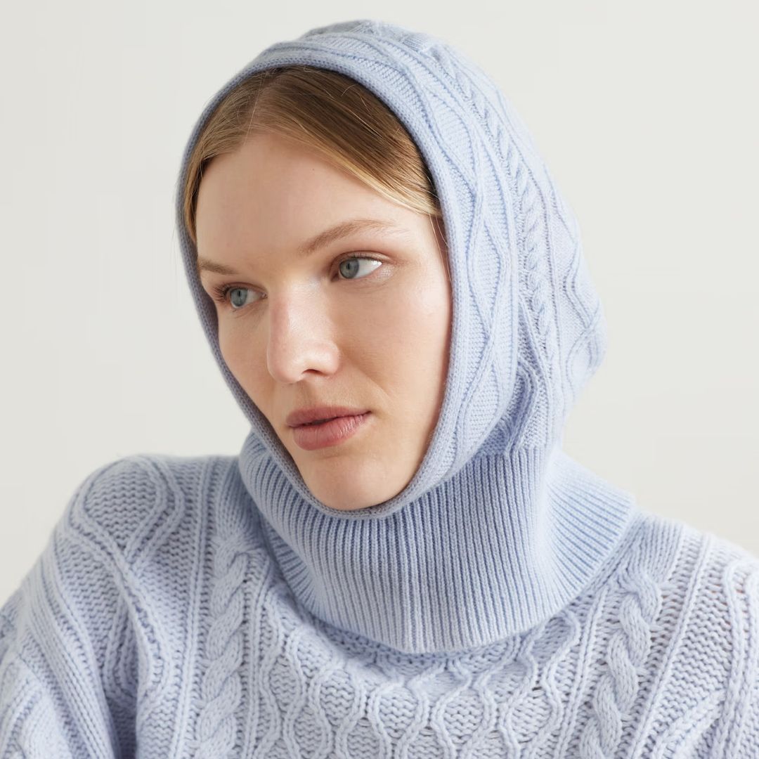 Guest in Residence Cable-knit wool and cashmere-blend balaclava