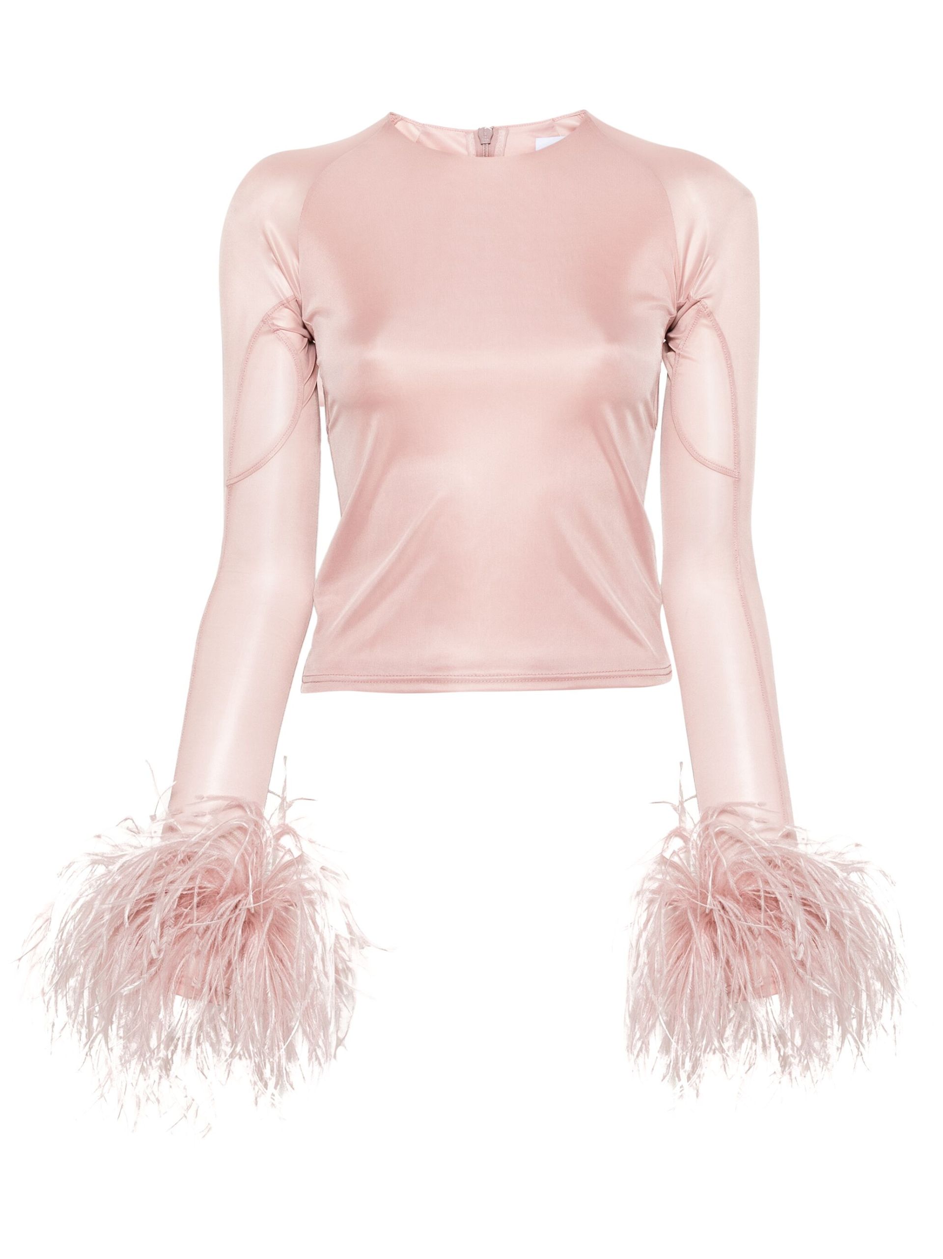 16arlington Pink Alero Feather-Trim Blouse | Browns