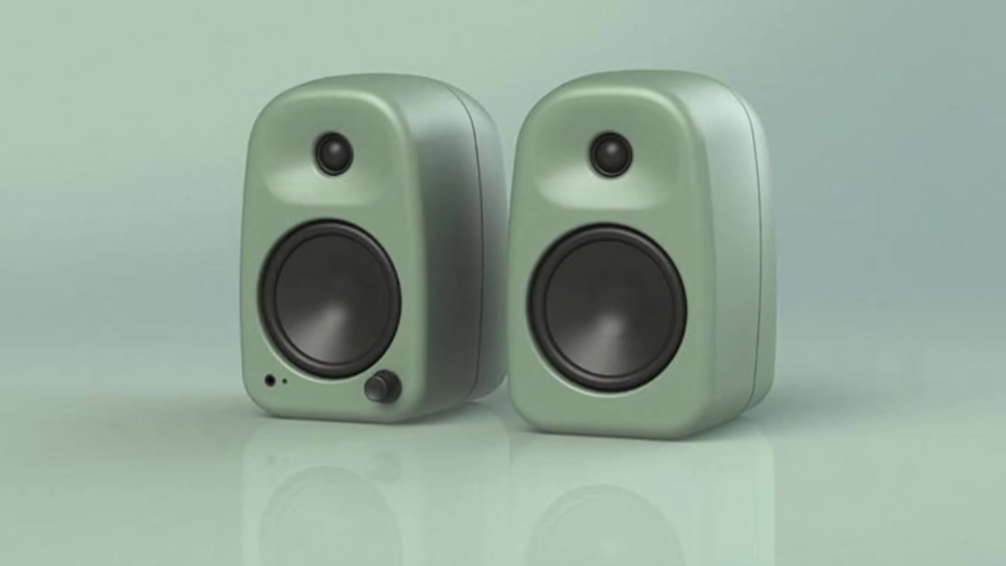 Kanto Audio UKI prototype speaker in sage green