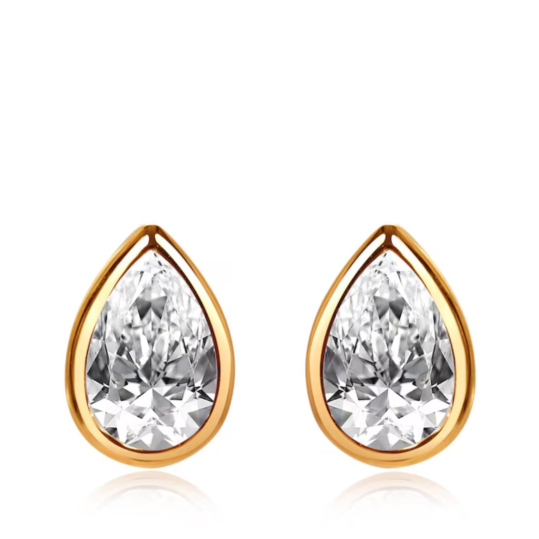 Carat London Danu Pear Shaped Stud Earrings