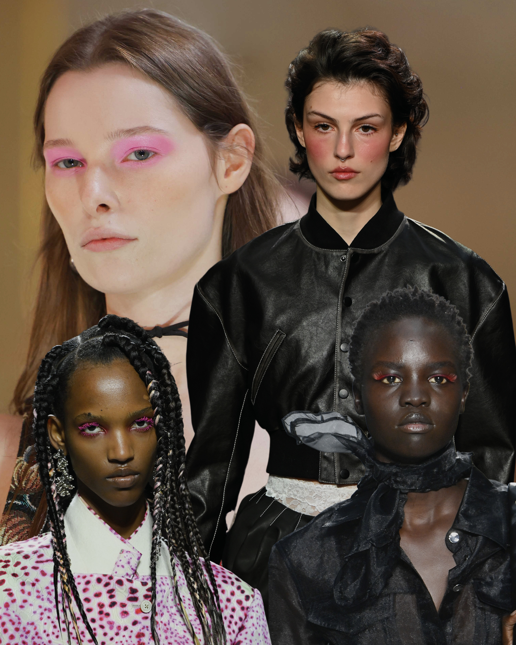 Models wearing colour popping, one of the biggest make-up trends 2025