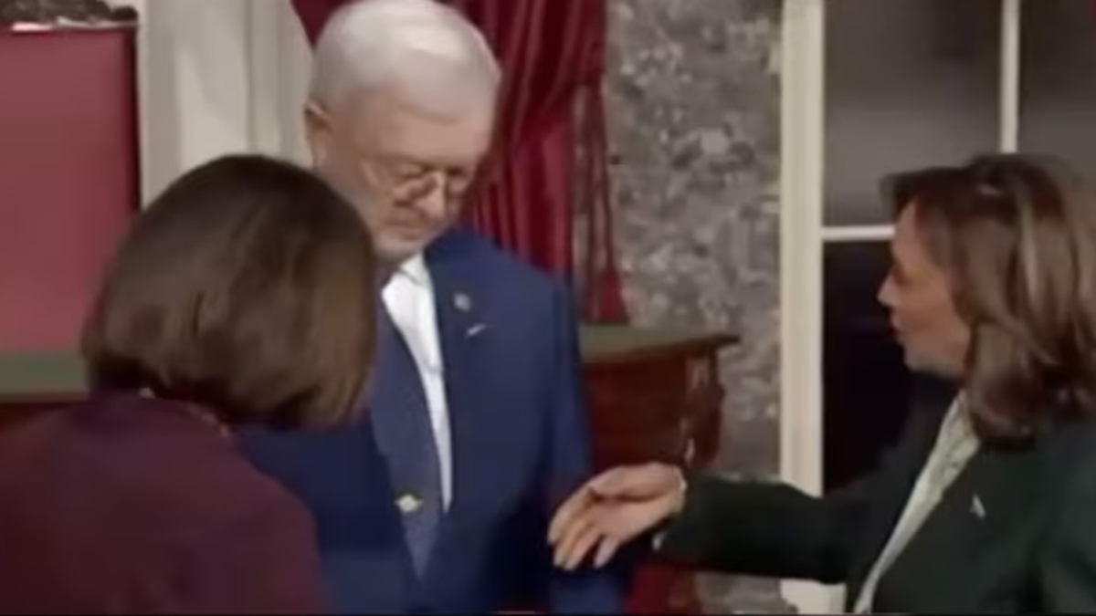 'I Won’t Bite...': Kamala Harris After Senator's Husband Refuses To shake Hand At Swearing-In Ceremony; VIDEO Of Awkward Moment