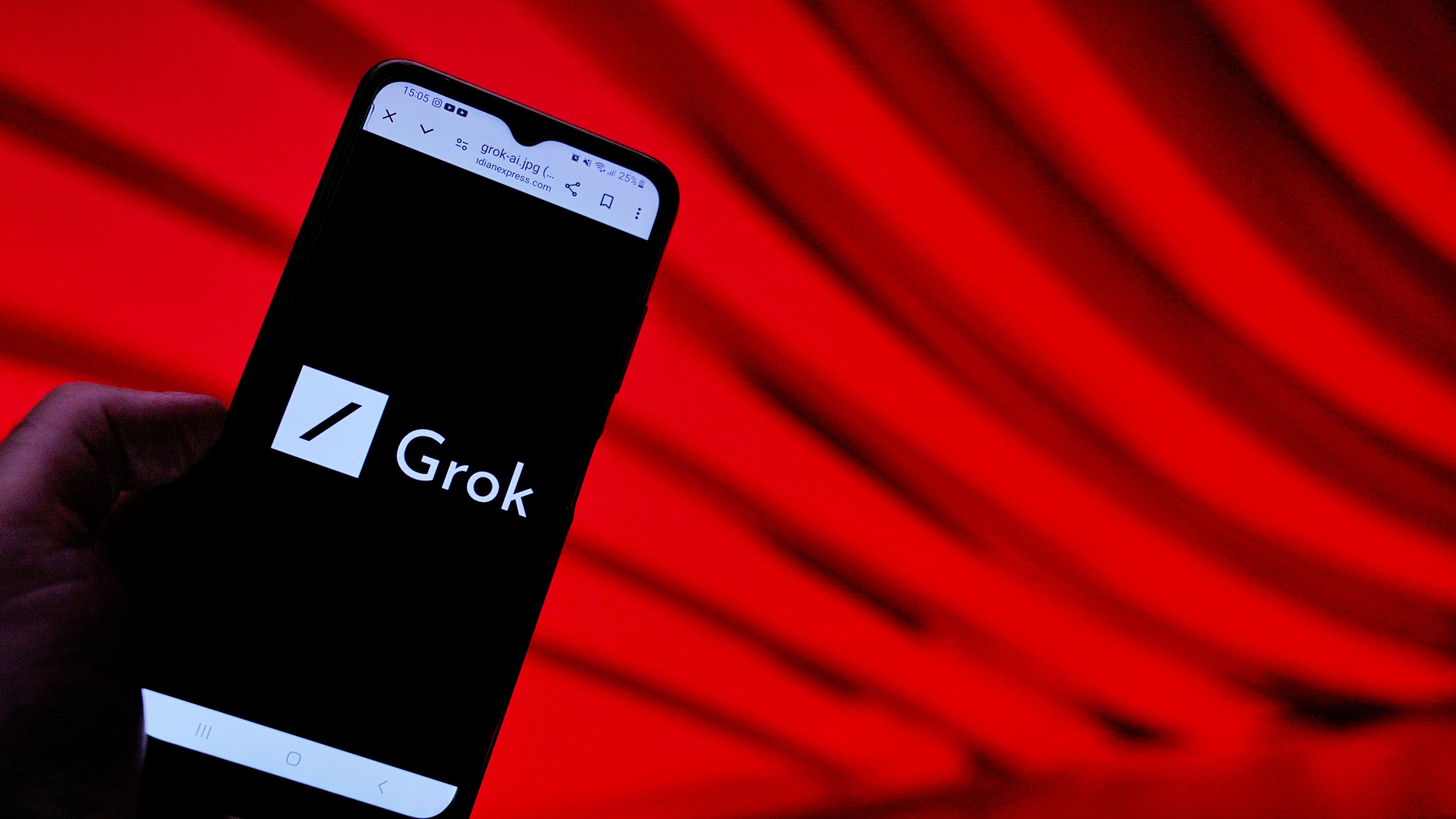 Grok on a smartphone