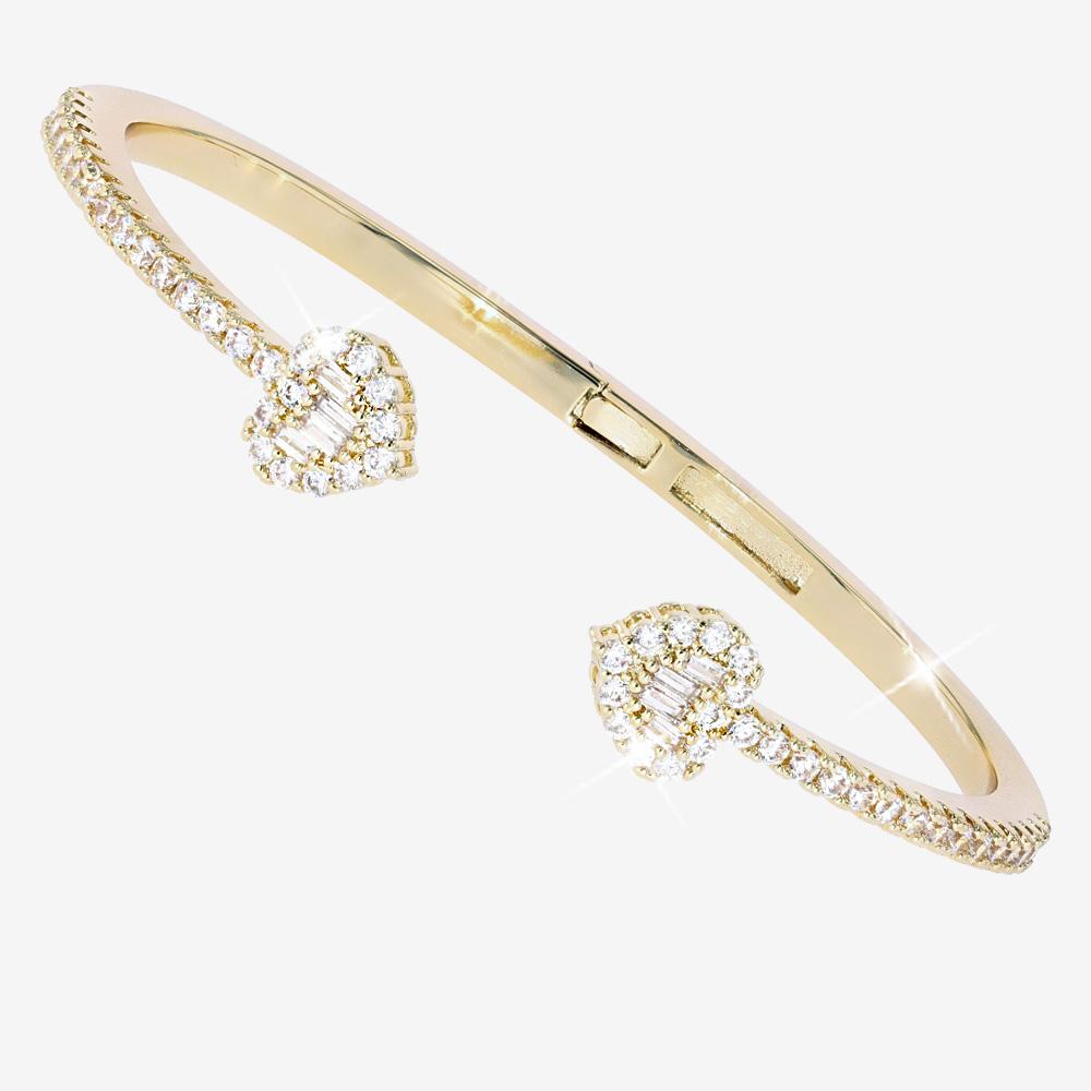 Diamonflash Baguette Heart Bangle