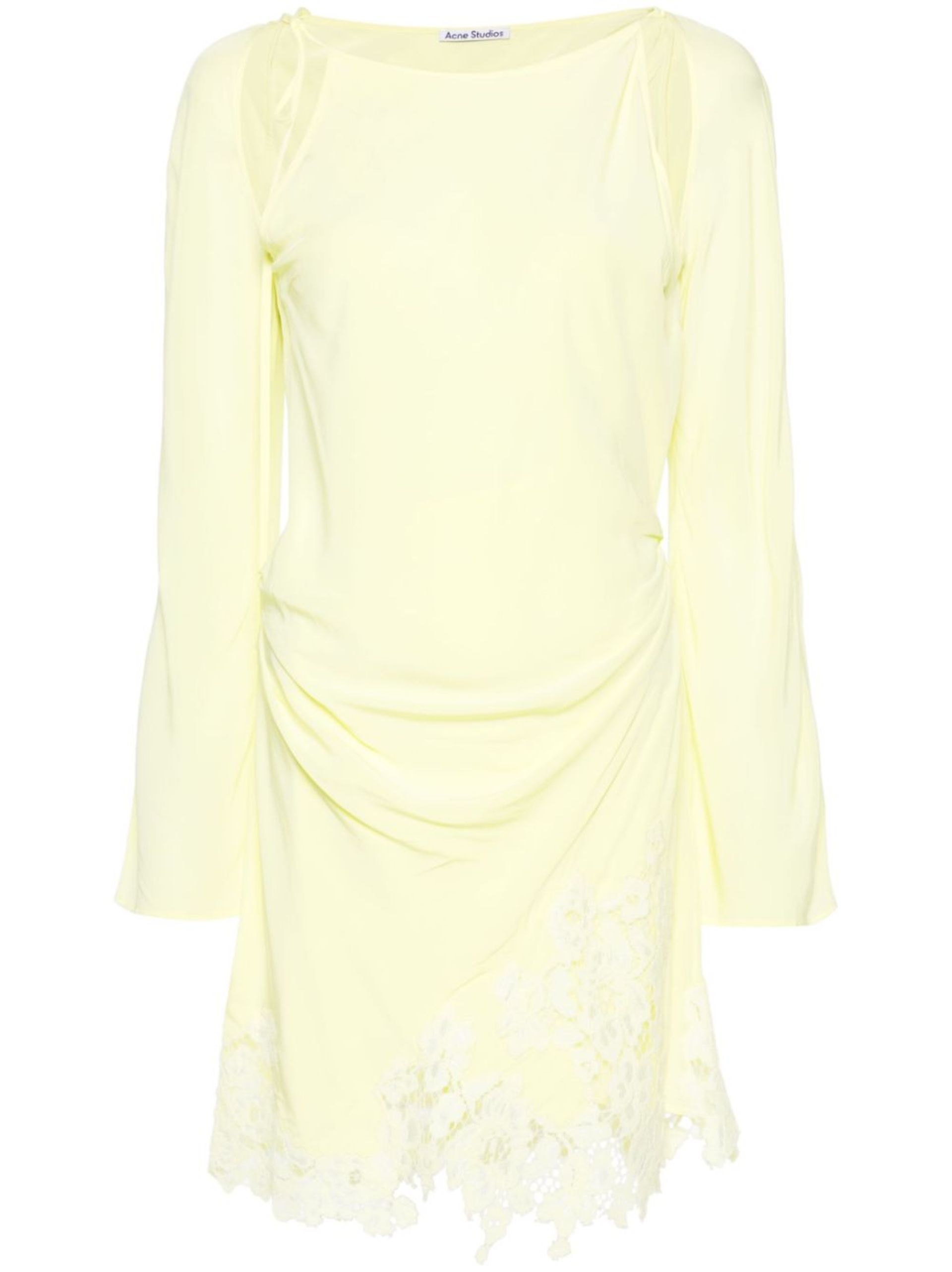 Acne Studios Yellow Lace Trim Dress | Browns