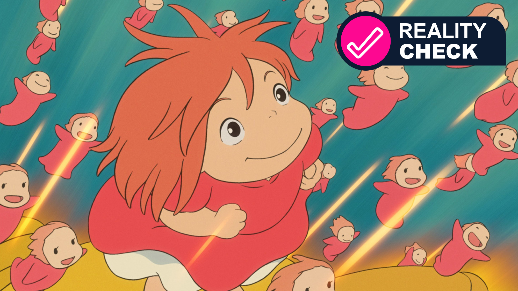 A still image from a Studio Ghibli film called Ponyo
